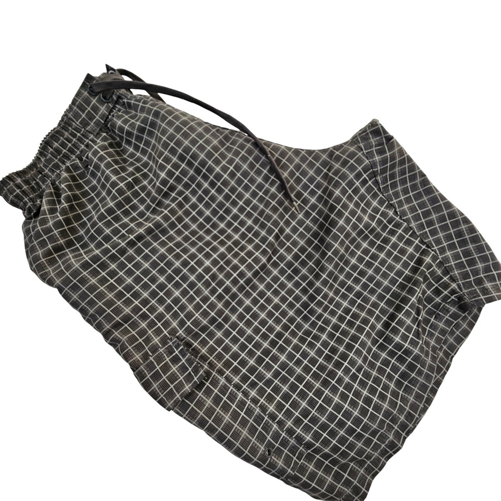 RS‎ Surf Mens Board Shorts Grey White Grid Mesh Lined Cargo Swim Trunks Size L